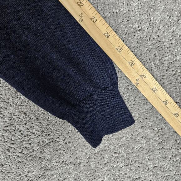 Brooks Brothers Wool Sweater Mens XL Blue Argyle 1/4 Zip Preppy Grandpacore - Picture 12 of 15